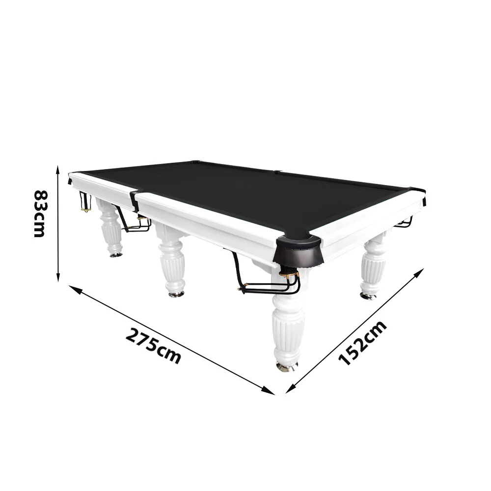 QUESLA 9FT Pool Table 2025 Model - Classic Slate Design Upgraded with Reinforced Legs & Pro Ball Nets - Professional Billiard Table, Solid Timber White Frame - Image 20