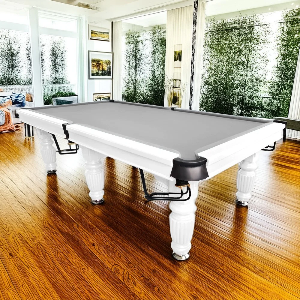 QUESLA 9FT Pool Table 2025 Model - Classic Slate Design Upgraded with Reinforced Legs & Pro Ball Nets - Professional Billiard Table, Solid Timber White Frame - Image 24