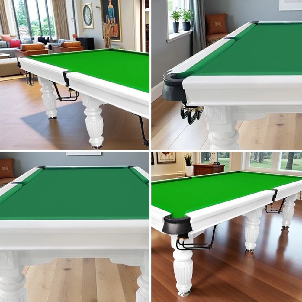 QUESLA 9FT Pool Table 2025 Model - Classic Slate Design Upgraded with Reinforced Legs & Pro Ball Nets - Professional Billiard Table, Solid Timber White Frame - Image 3