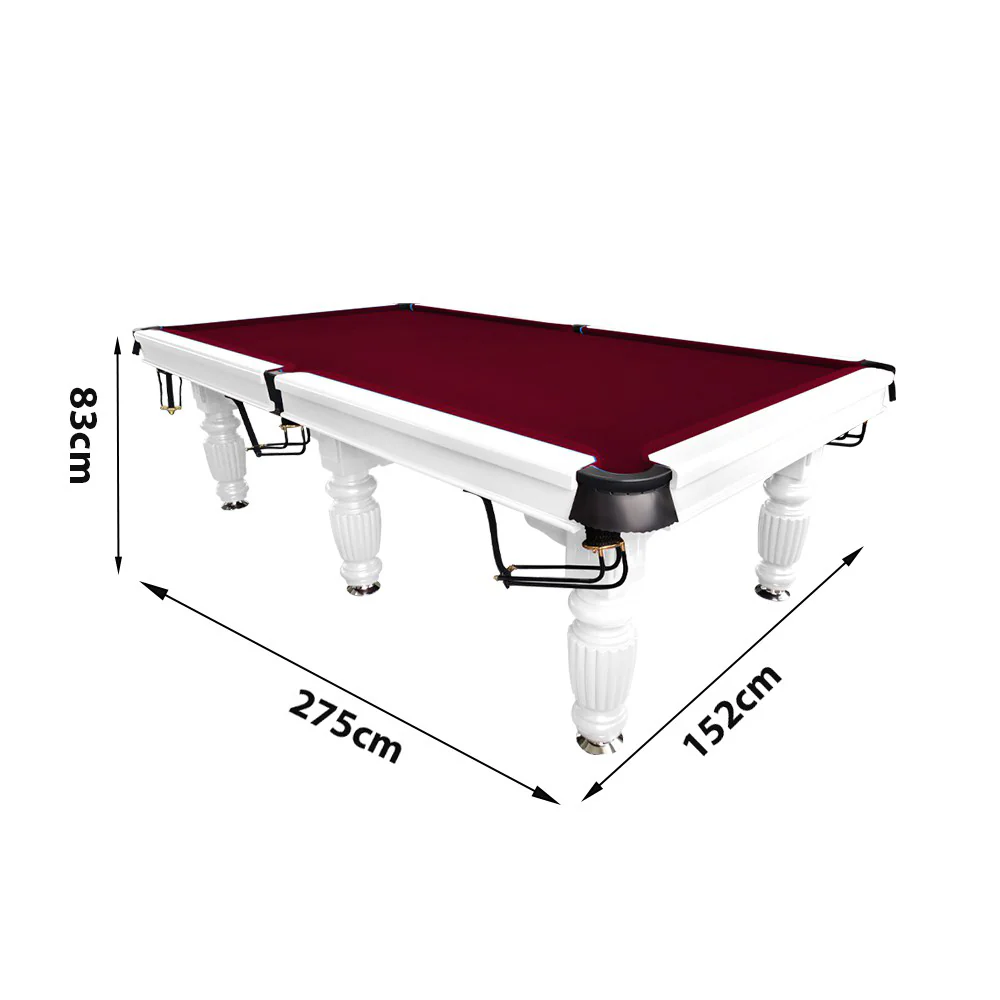 QUESLA 9FT Pool Table 2025 Model - Classic Slate Design Upgraded with Reinforced Legs & Pro Ball Nets - Professional Billiard Table, Solid Timber White Frame - Image 35