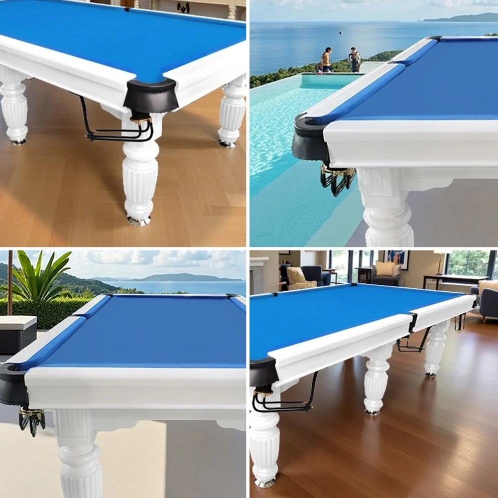 QUESLA 9FT Pool Table 2025 Model - Classic Slate Design Upgraded with Reinforced Legs & Pro Ball Nets - Professional Billiard Table, Solid Timber White Frame - Image 8