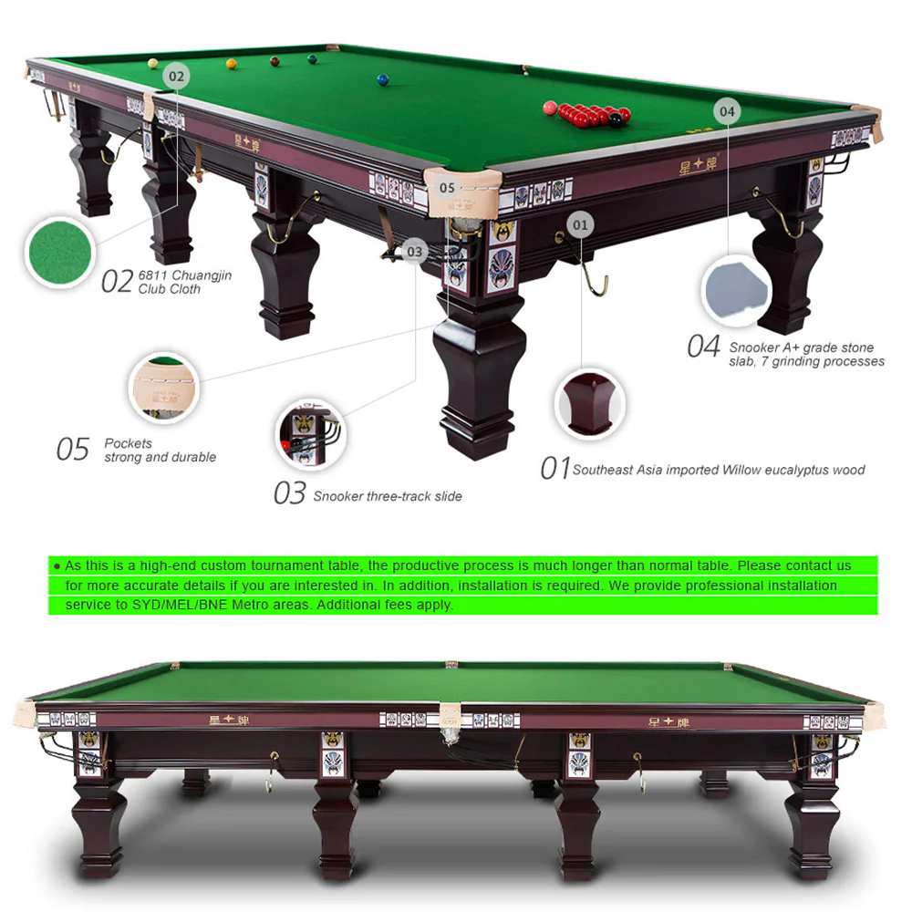 XINGPAI XW105 12FT Star Tournament British Snooker Table Facebook Element Billiard Table - Image 5