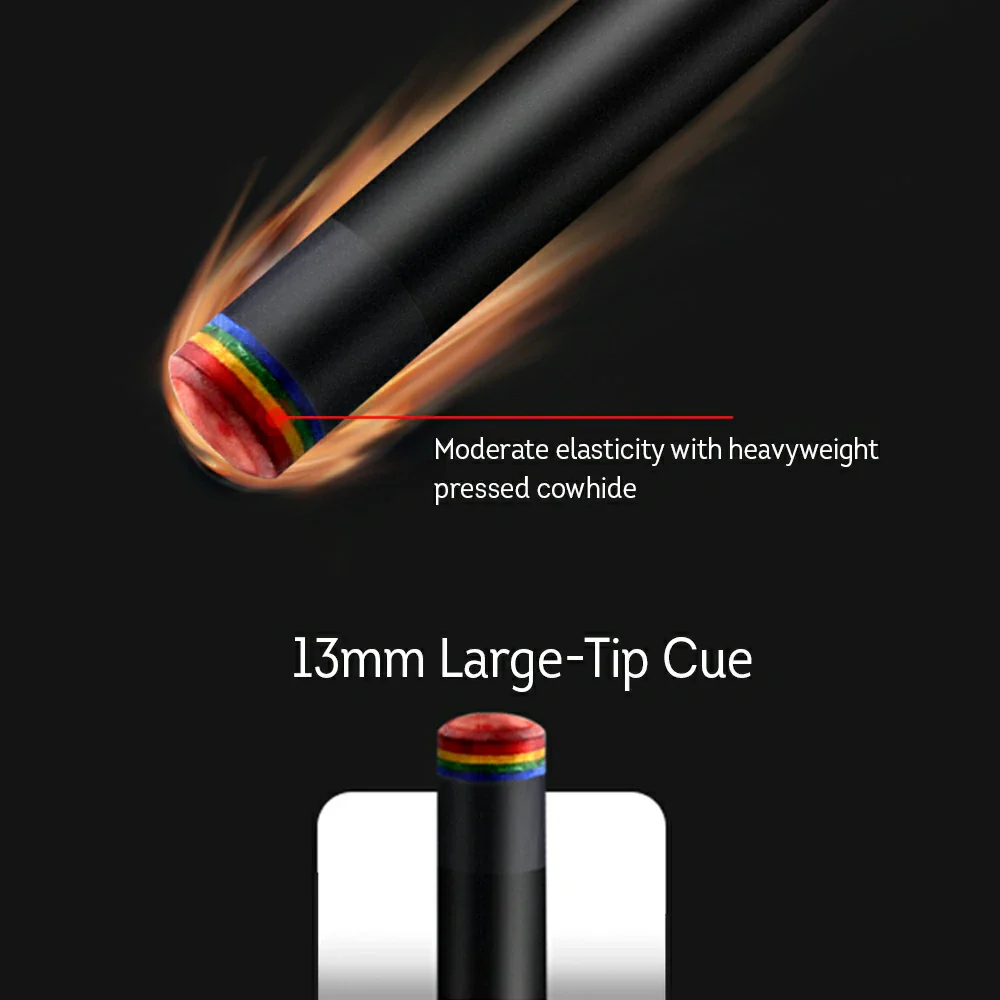RB Professional Tech-Enhanced Billiard Cue 11.5/13mm Tip, 147cm Leather Grip with Black Cue Case - Black - Image 8