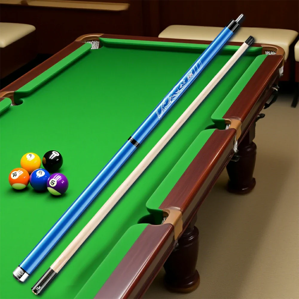 RB Professional 2-Piece Maple Billiard Cue Set - 147cm Pool Cue with 13.5mm Tip & Leather Handle - Blue - Image 4