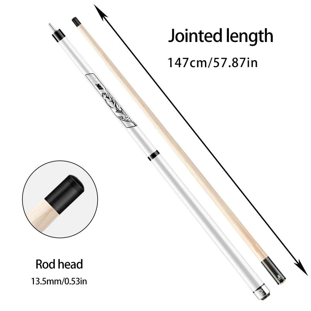 RB Professional 2-Piece Maple Billiard Cue Set - 147cm Pool Cue with 13.5mm Tip & Leather Handle - White - Image 5