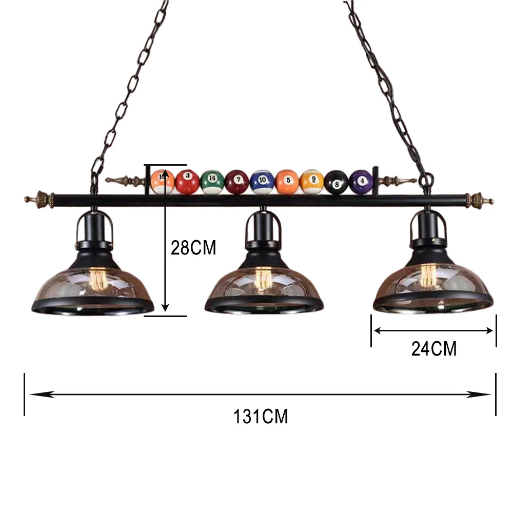 ARIX Retro Billiard Table Lampshade with Black Three Head Design Suitable for Home and Lounge E27/LED Compatibility - Image 5