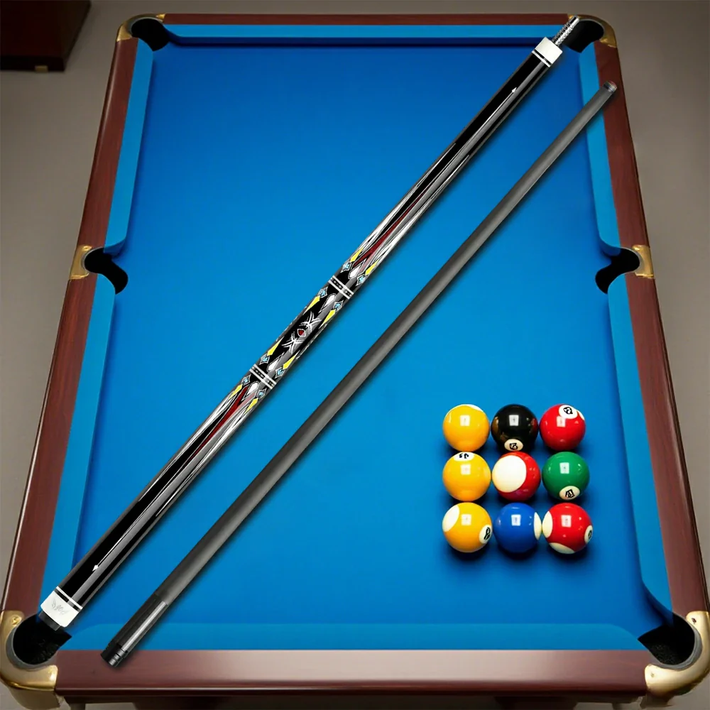 RB Professional Billiard Cue Set - 147cm, 12.5mm Tip, with Cue Case - Red & Yellow - Image 2