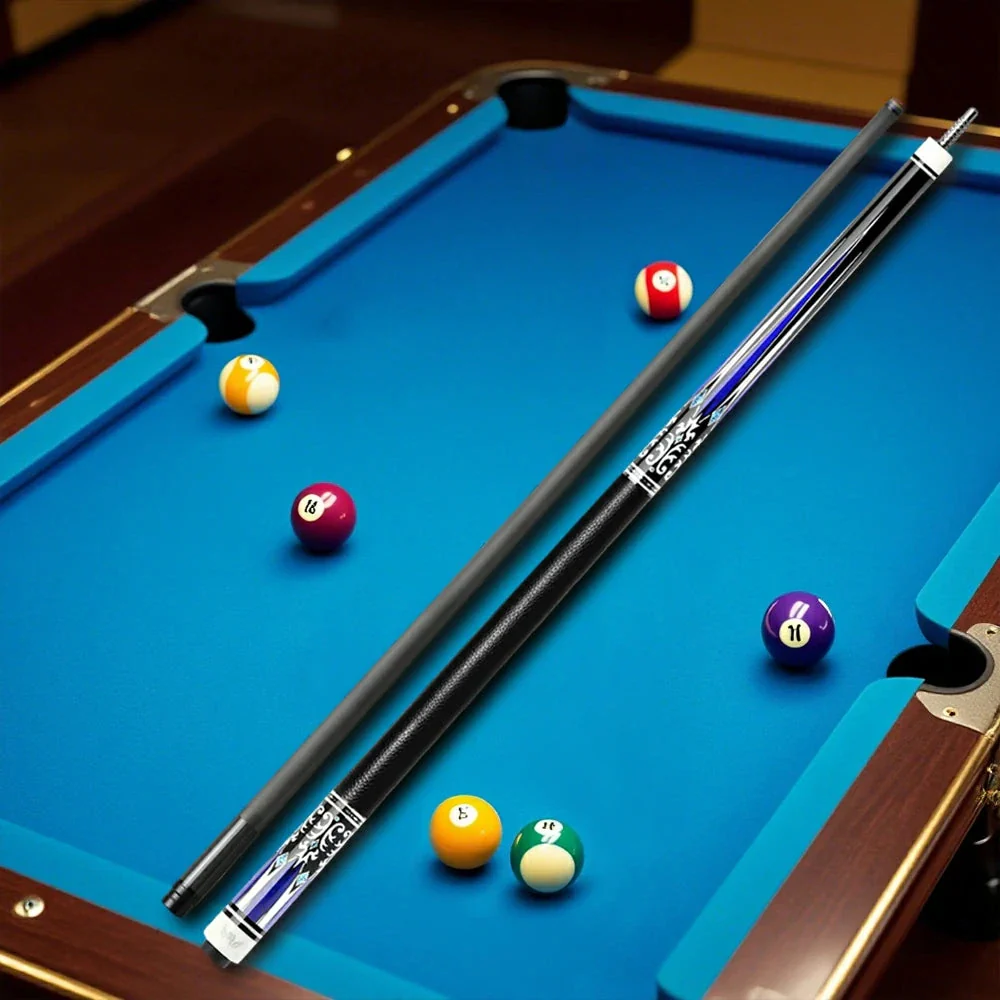 RB Professional Billiard Cue Set - 147cm, 12.5mm Tip, with Cue Case - Blue & White - Image 2