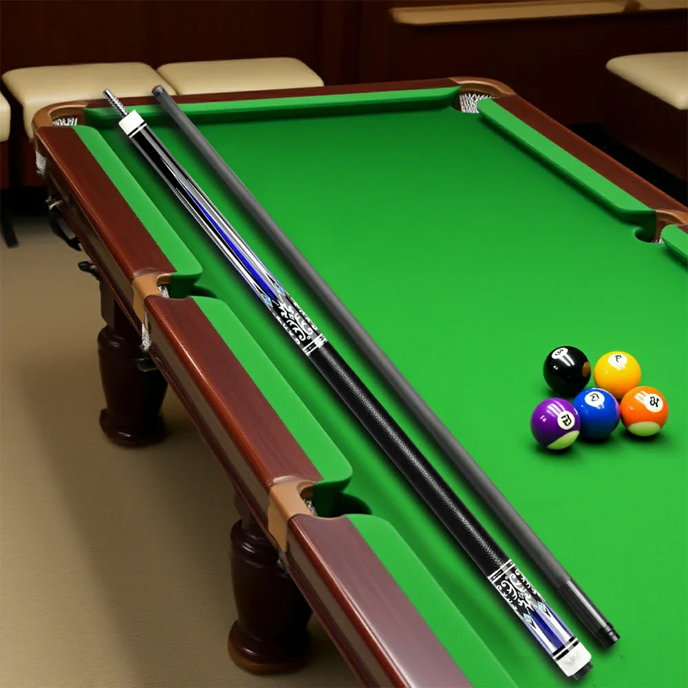 RB Professional Billiard Cue Set - 147cm, 12.5mm Tip, with Cue Case - Blue & White - Image 4