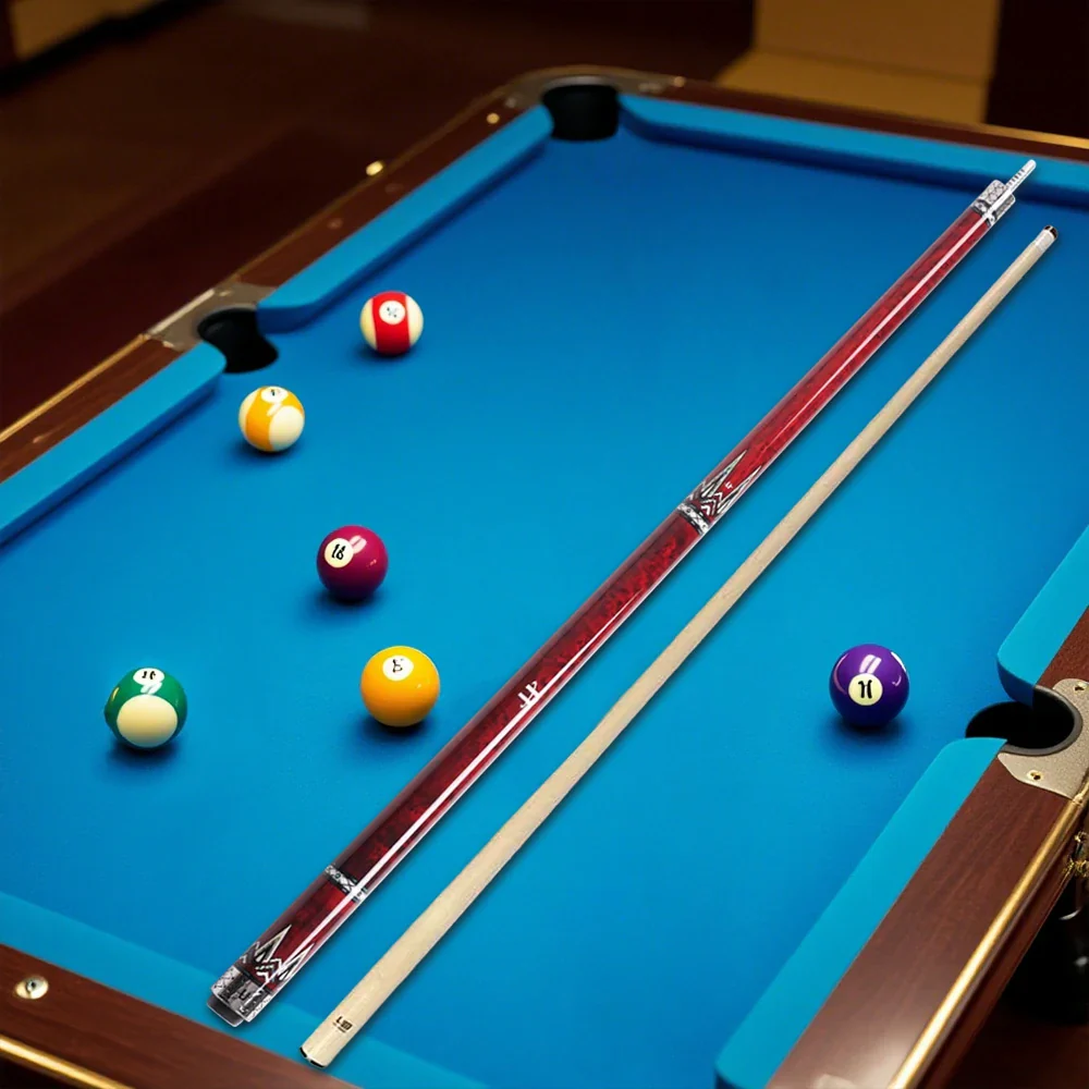 RB High-End 147cm Billiard Cue with 12.5cm Tip Smooth Handle & Leather Handle - Red - Image 9