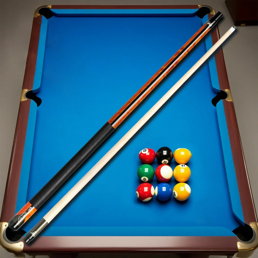 RB Professional Maple Billiard Cue 11.5/13mm Tip, 147cm Leather Grip with Cue Case - Orange - Image 4
