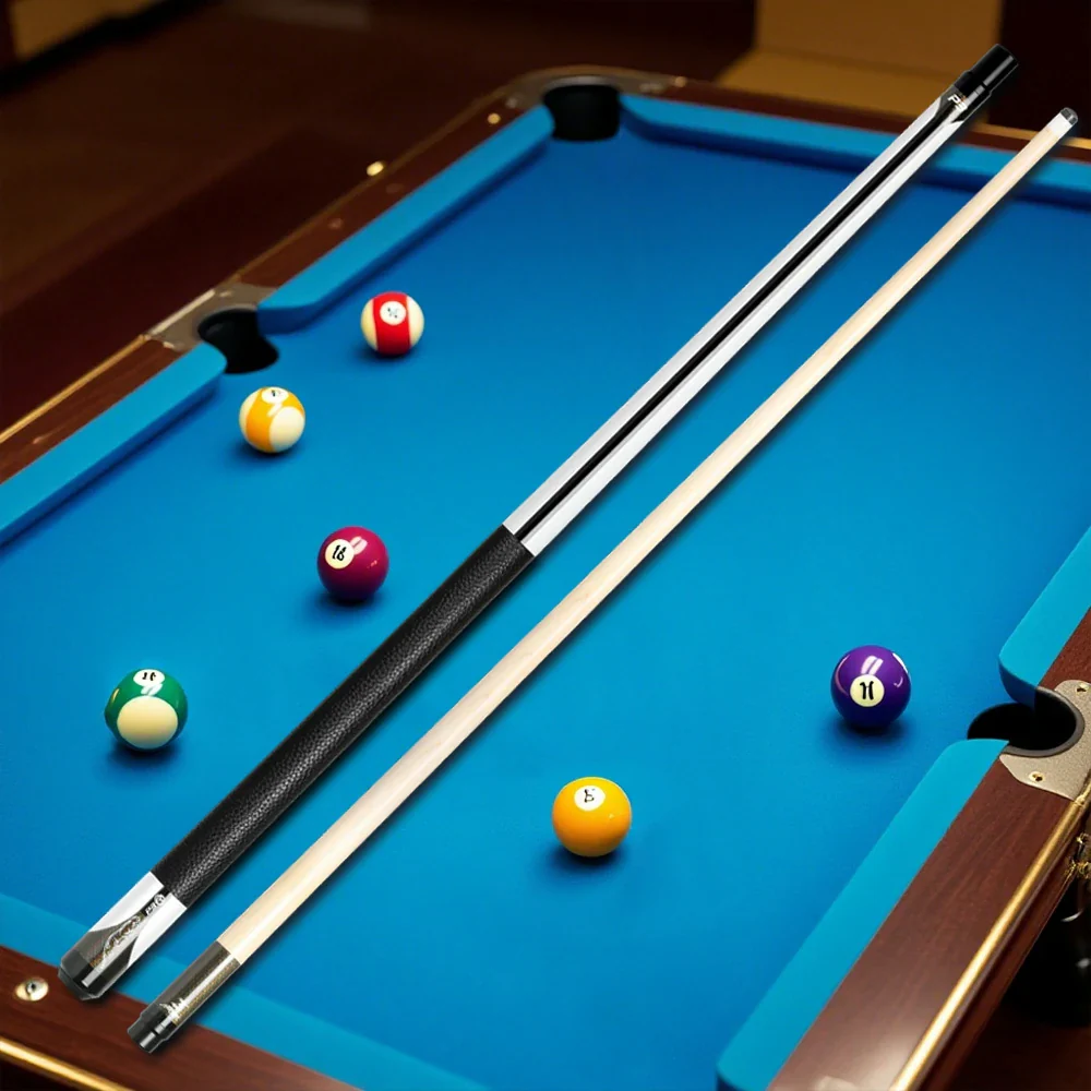 RB Professional Maple Billiard Cue 11.5/13mm Tip, 147cm Leather Grip with Cue Case - White - Image 2