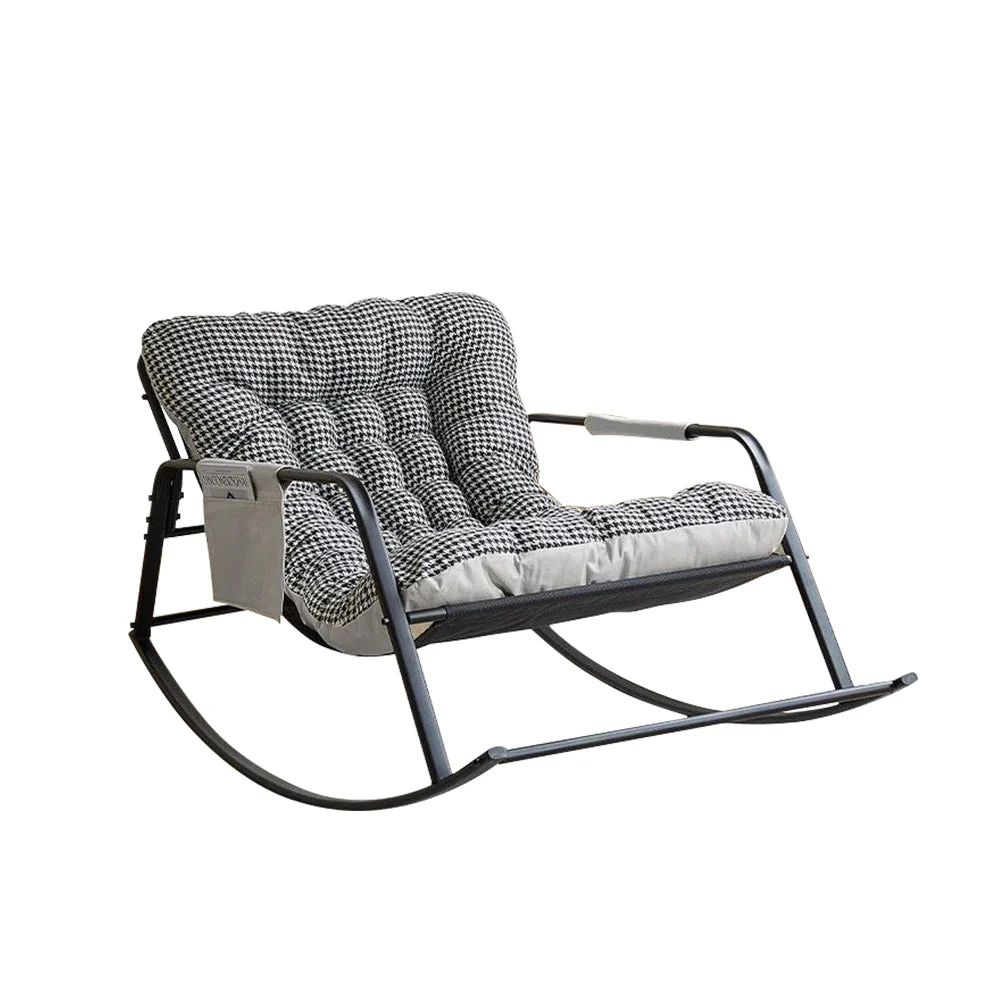 LIVARA Single Seat Integral Backrest Rocking Chair Carbon Steel Frame - Image 3