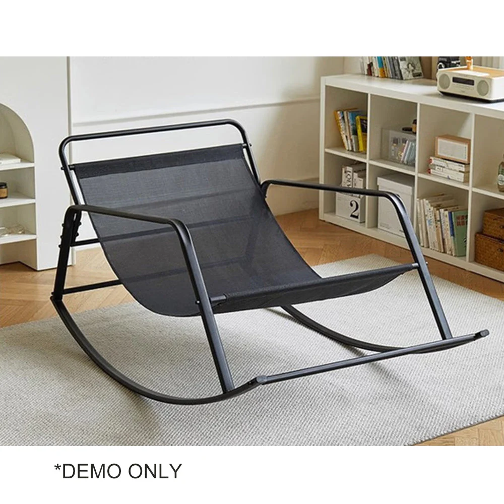 LIVARA Single Seat Integral Backrest Rocking Chair Carbon Steel Frame - Image 5