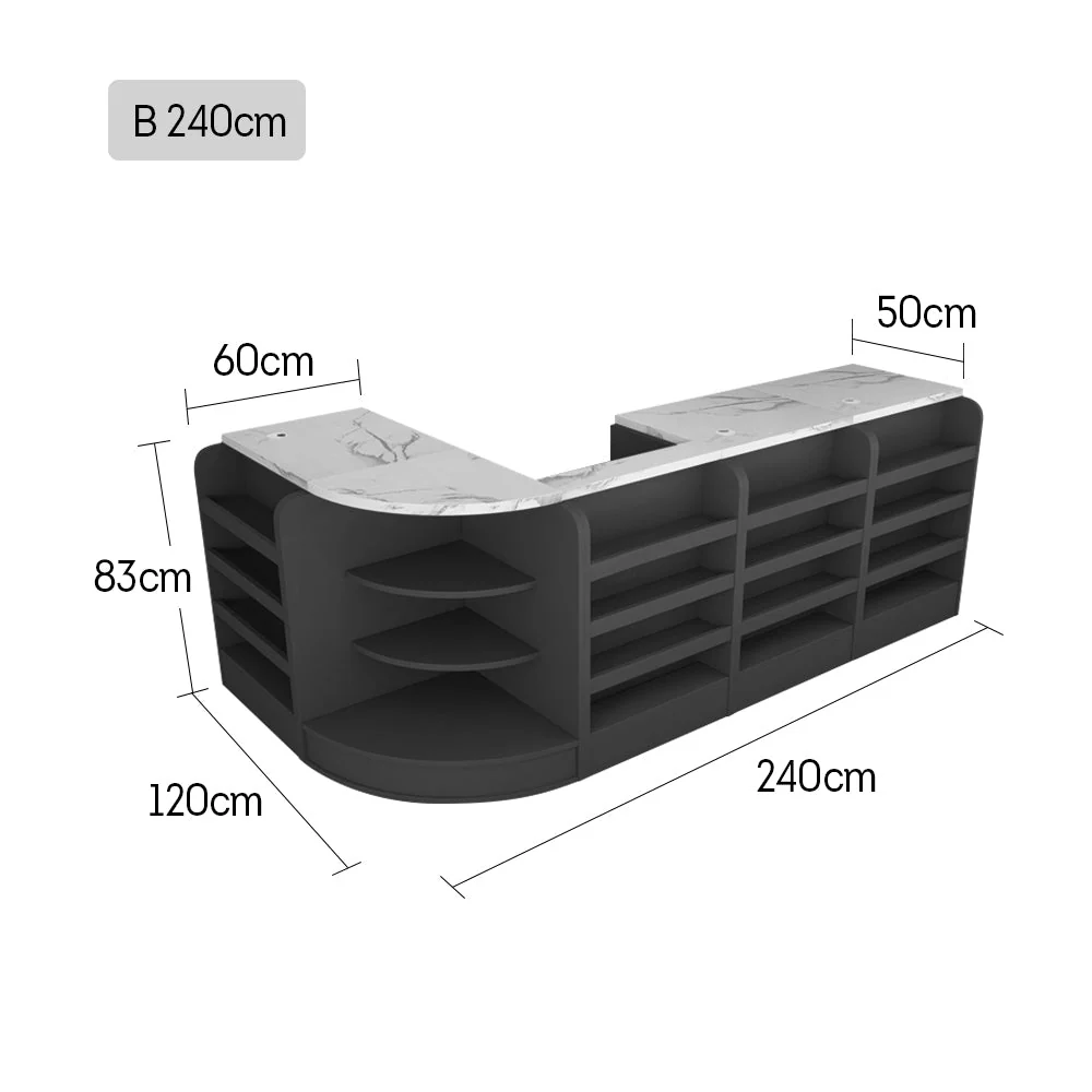 MODERA Slate Table Top Reception Desk MDF Cabinet - Image 15
