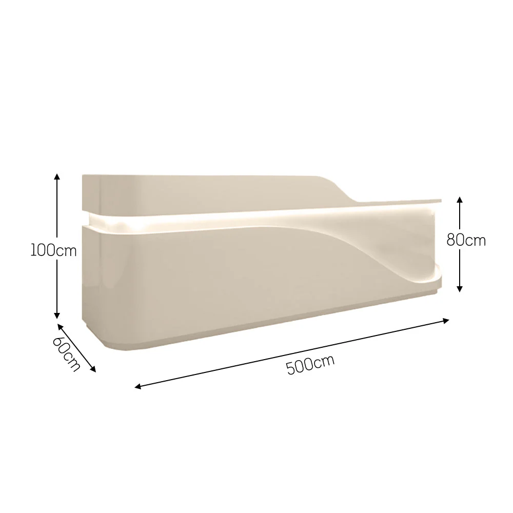 MODERA 80/150/240/500cm Length Reception Desk w/ Light - Image 12