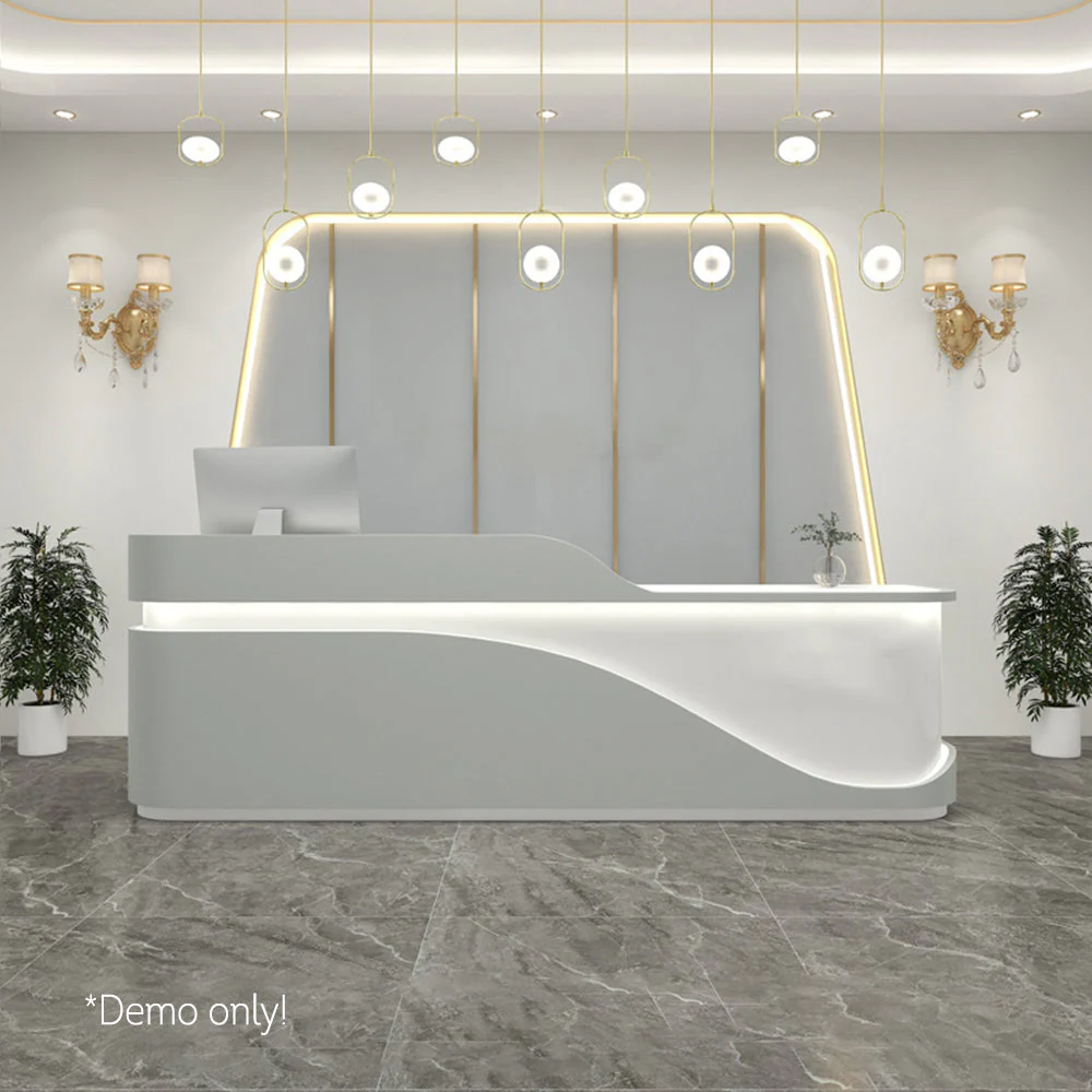 MODERA 80/150/240/500cm Length Reception Desk w/ Light - Image 3