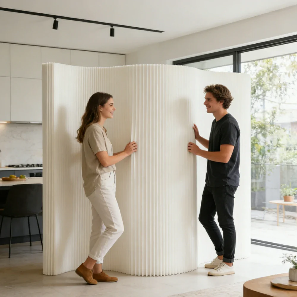 LIVARA 200/ 400cm Length Minimalist Style Room Divider - White - Image 5