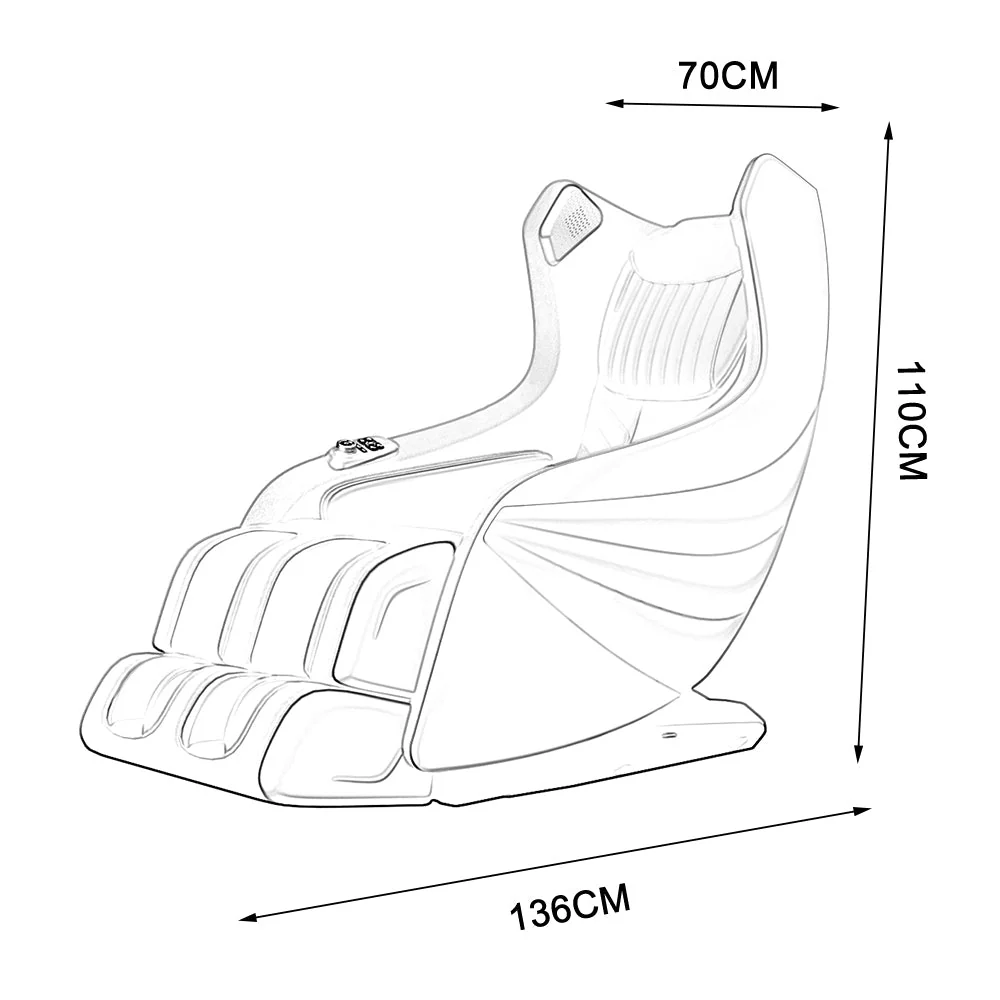 RELAXA X10 WarmBack Function Shell Handrail Design Massage Chair-WhiteOrange/BlueGrey - Image 10