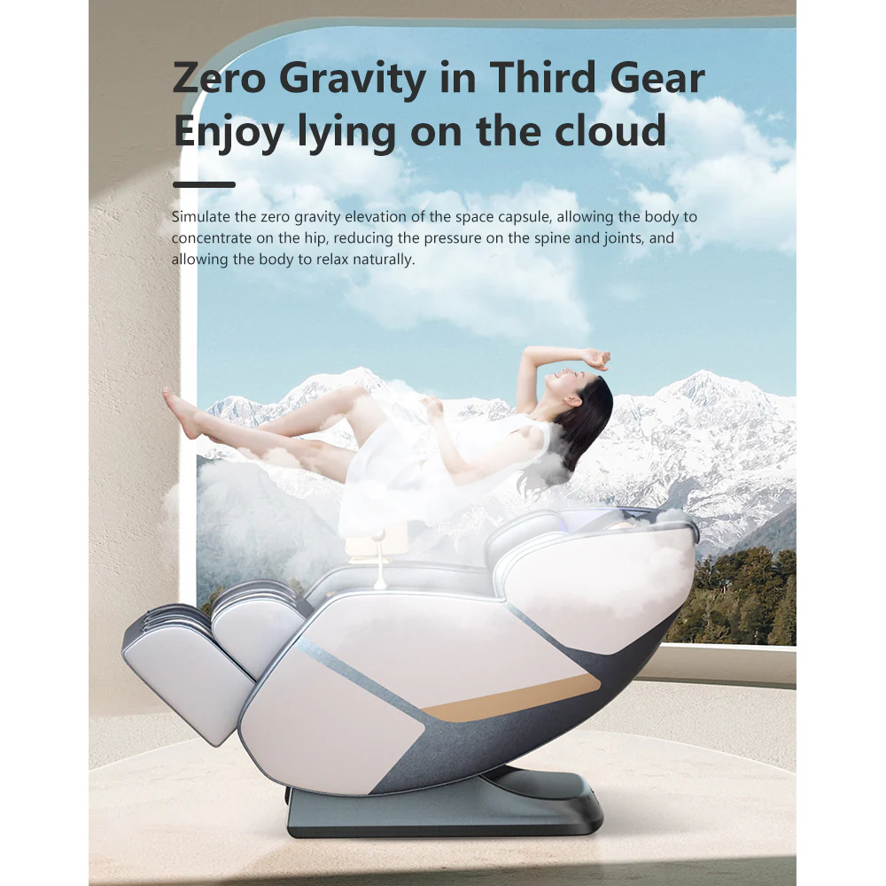 RELAXA V10 SL Track Electric Massage Chair with Zero Gravity - Gray - Image 5