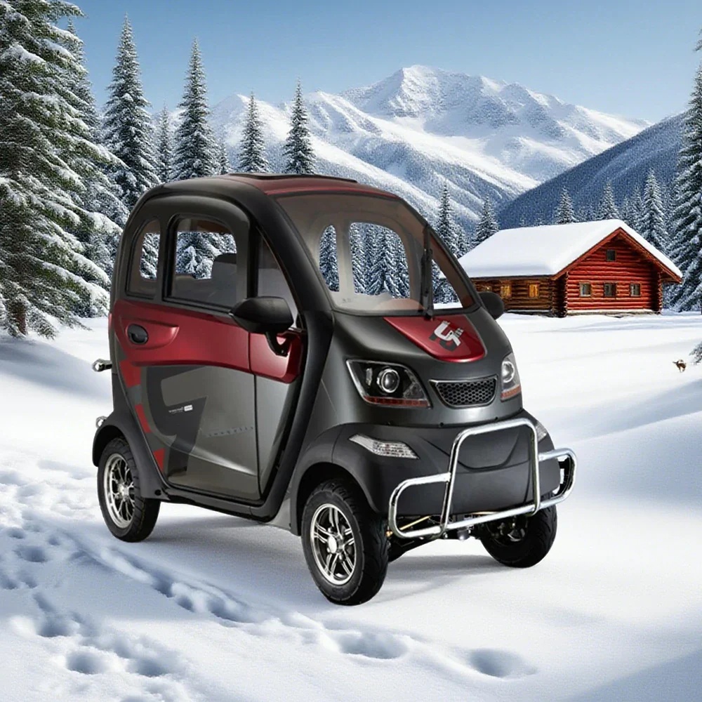 ROLLUX Enclosed Mobility Scooter with Steering Wheel Control - All-Weather Comfort, 60V1200W Motor, 70-80km Range, Safe Urban Travel - Image 14