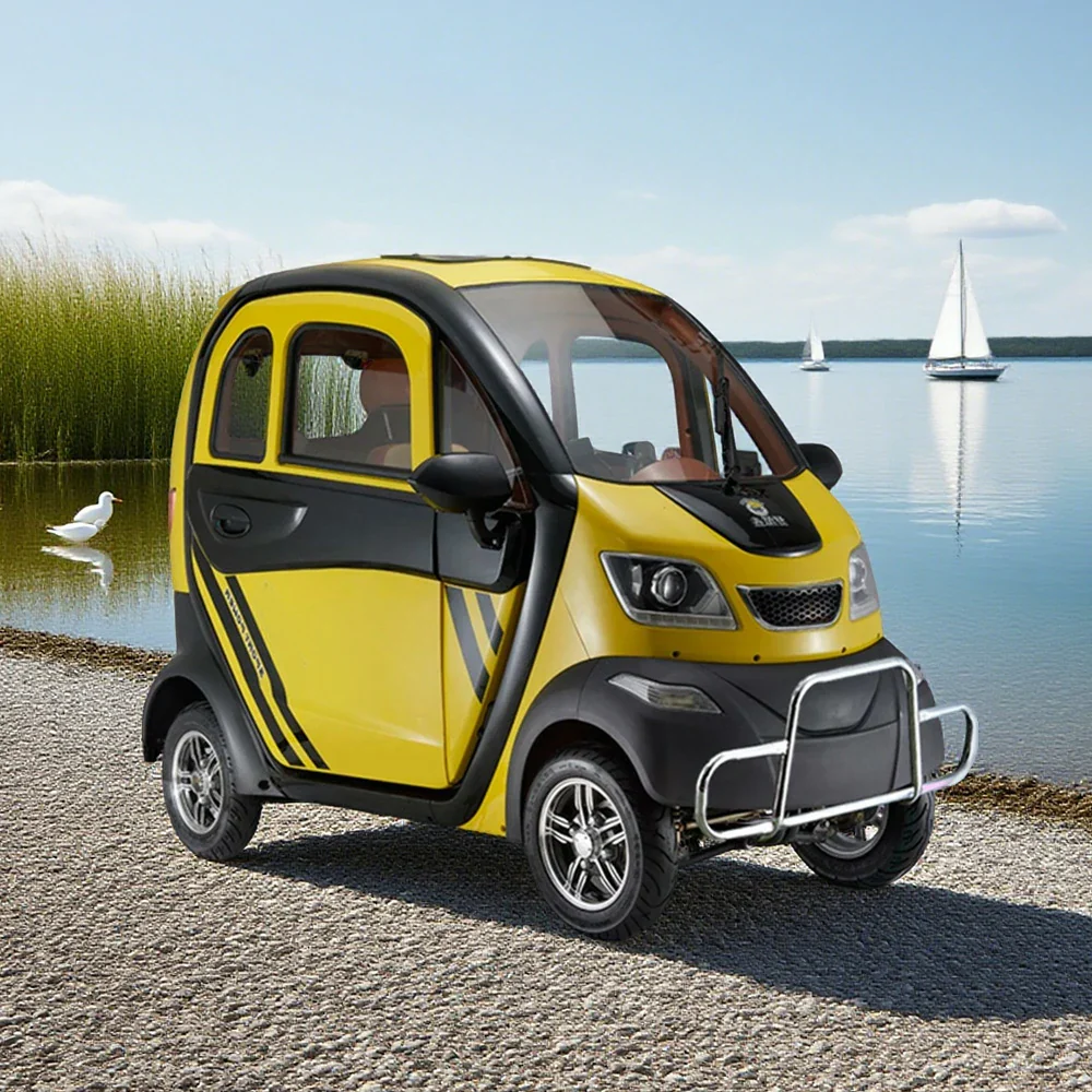 ROLLUX Enclosed Mobility Scooter with Steering Wheel Control - All-Weather Comfort, 60V1200W Motor, 70-80km Range, Safe Urban Travel - Image 4