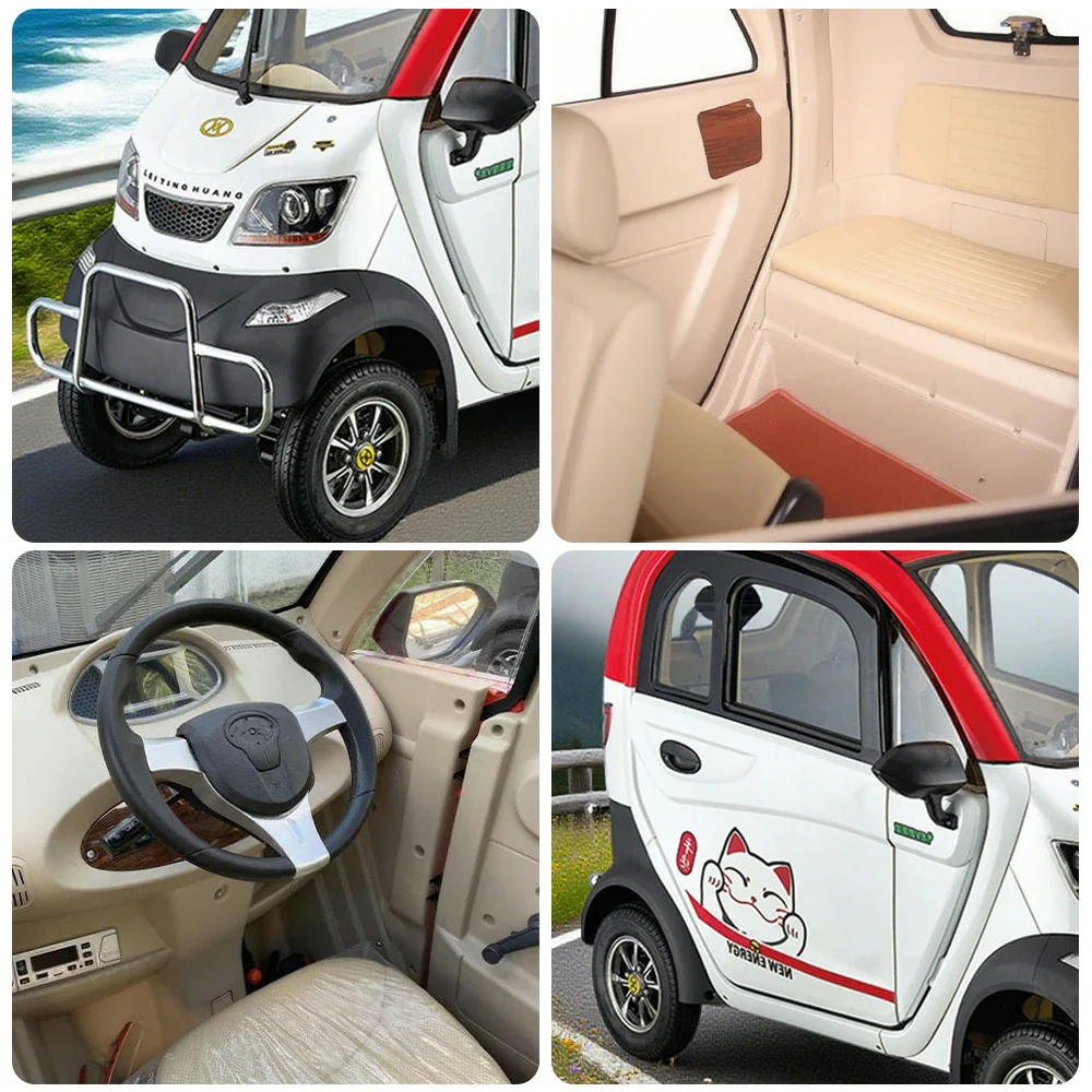 ROLLUX Enclosed Mobility Scooter with Steering Wheel Control - All-Weather Comfort, 60V1200W Motor, 70-80km Range, Safe Urban Travel - Image 8