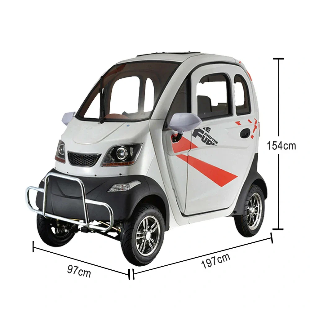 ROLLUX Enclosed Mobility Scooter with Armrest Control - All-Weather Comfort, 60V1200W Motor, 70-80km Long Range, Safe Urban Commuting - Image 10