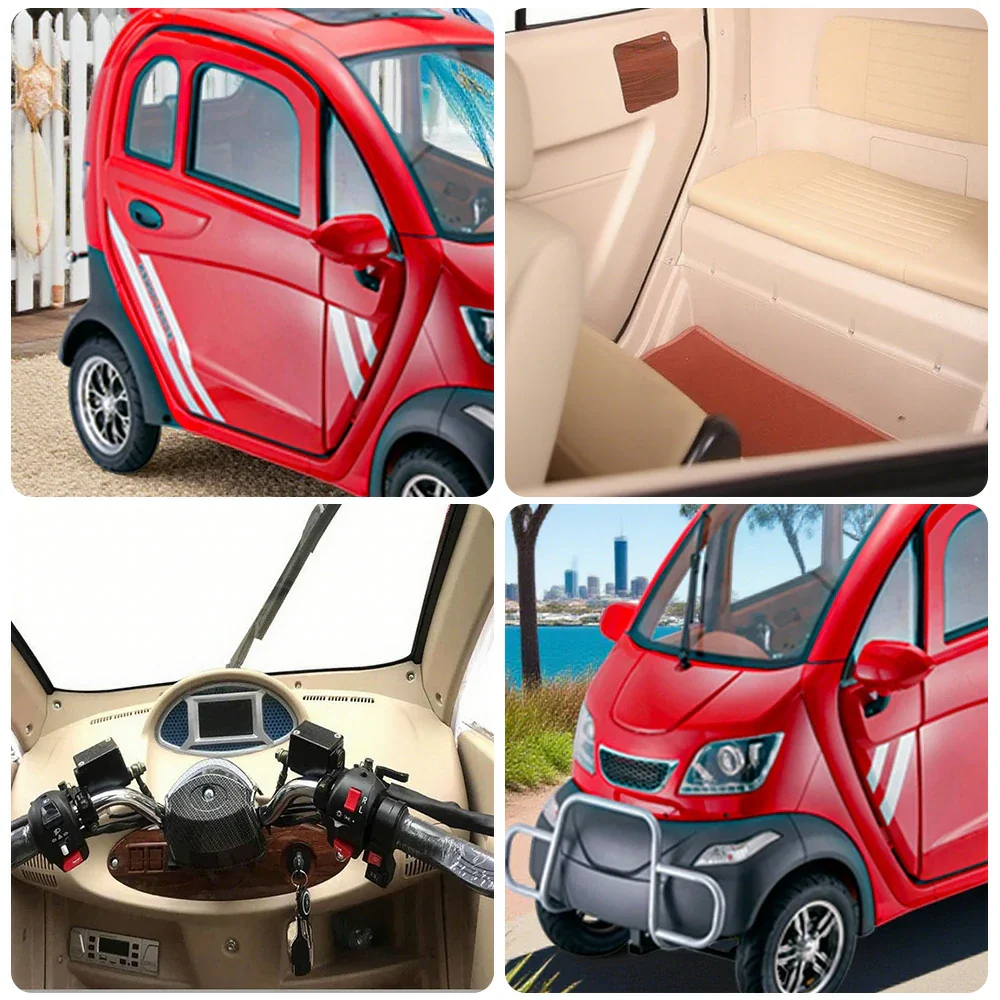 ROLLUX Enclosed Mobility Scooter with Armrest Control - All-Weather Comfort, 60V1200W Motor, 70-80km Long Range, Safe Urban Commuting - Image 13