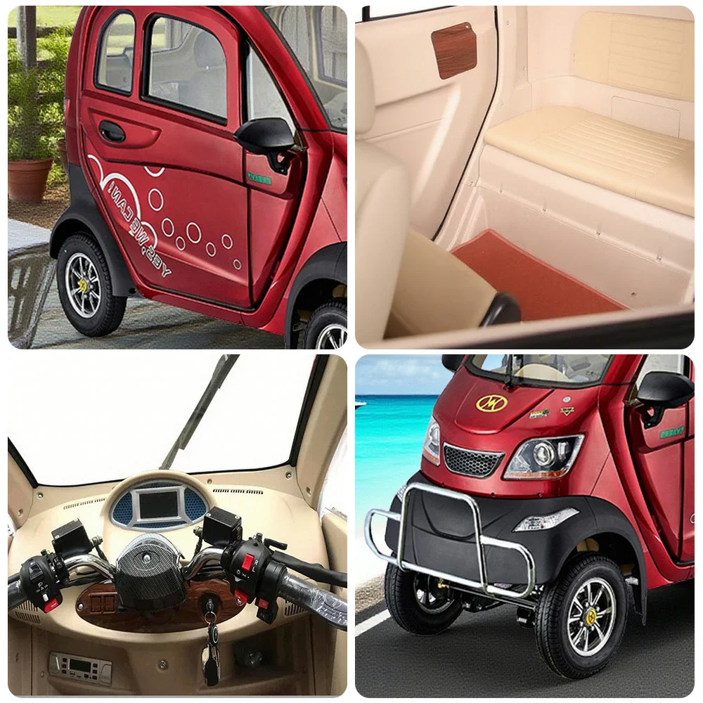 ROLLUX Enclosed Mobility Scooter with Armrest Control - All-Weather Comfort, 60V1200W Motor, 70-80km Long Range, Safe Urban Commuting - Image 3