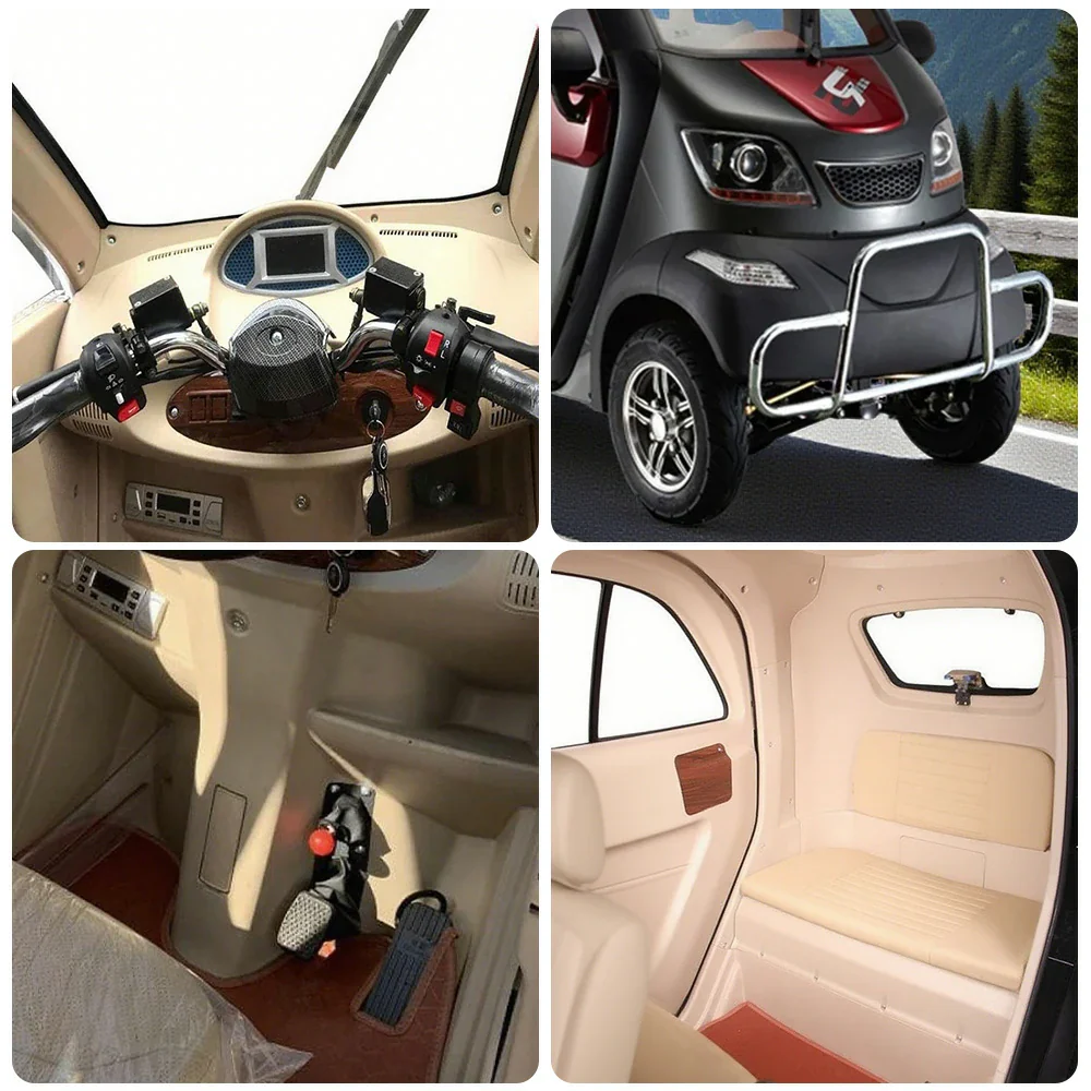 ROLLUX Enclosed Mobility Scooter with Armrest Control - Air Conditioning, 60V1200W Motor, 70-80km Long Range, All-Weather Comfort - Image 13
