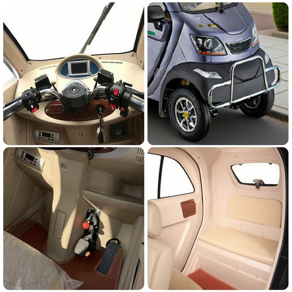 ROLLUX Enclosed Mobility Scooter with Armrest Control - Air Conditioning, 60V1200W Motor, 70-80km Long Range, All-Weather Comfort - Image 3