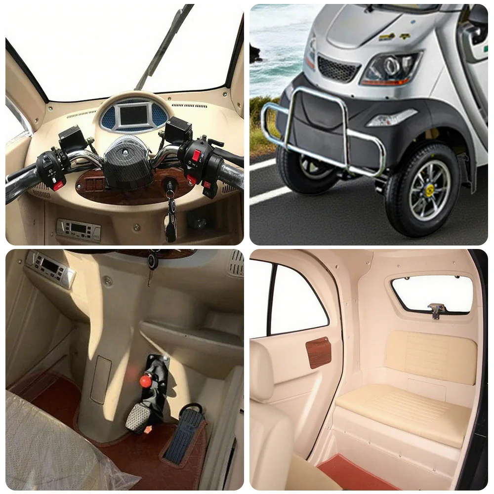 ROLLUX Enclosed Mobility Scooter with Armrest Control - Air Conditioning, 60V1200W Motor, 70-80km Long Range, All-Weather Comfort - Image 8