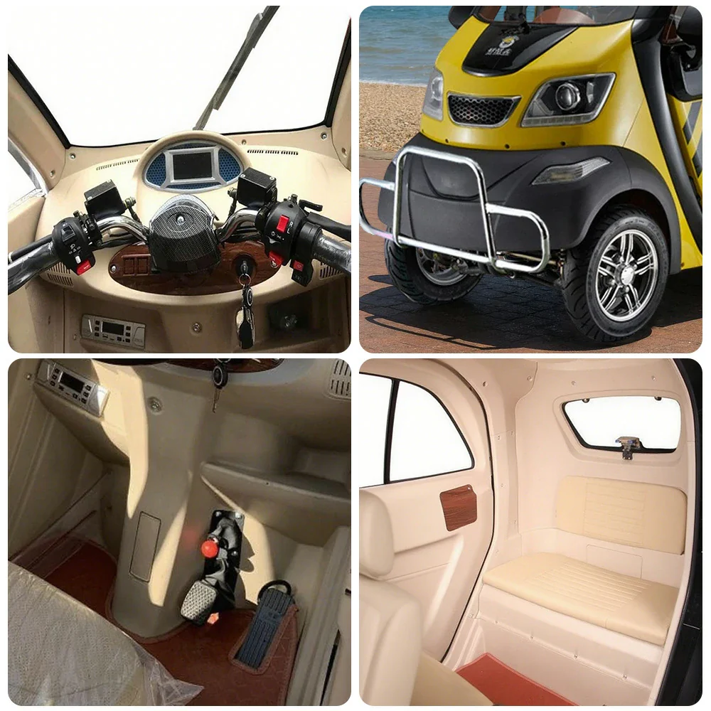 ROLLUX Enclosed Mobility Scooter with Armrest Control - Air Conditioning, 60V1200W Motor, 70-80km Long Range, All-Weather Comfort - Image 8