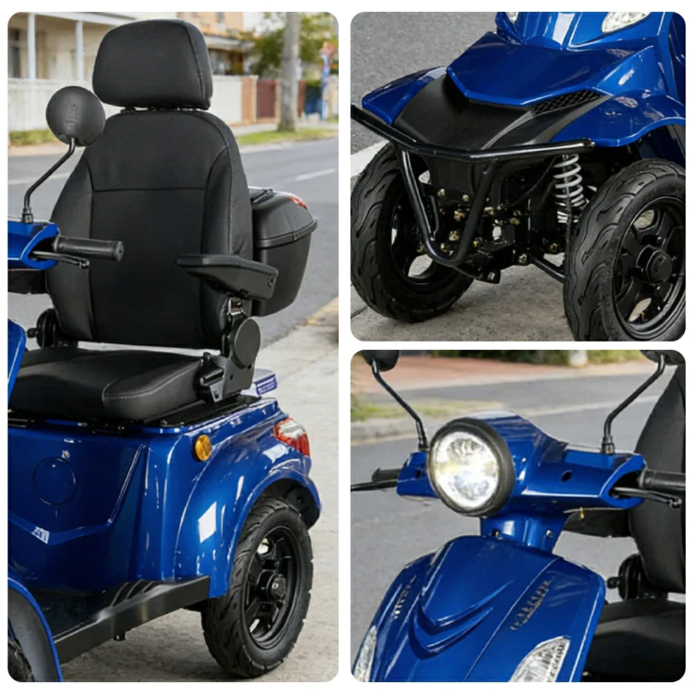 ROLLUX F2A 1000W 4 Wheels Mobility Scooter 300KG Weight Capacity - Blue - Image 3