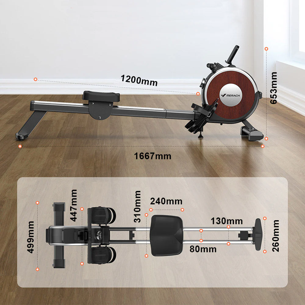 FITPRO Q1S 3KG Electromagnetic Flywheel Rowing Machine Home Gym Train - Black - Image 4