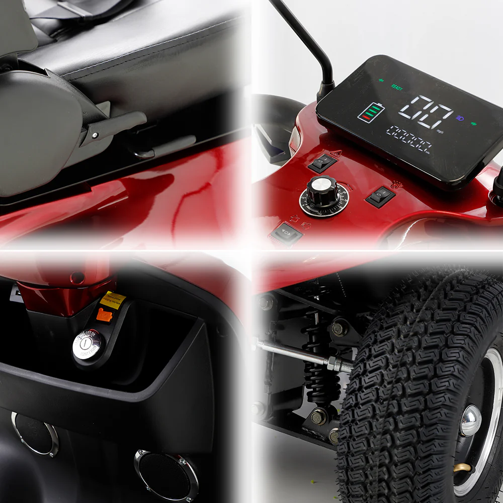 ROLLUX JXY5D 500W 48V20Ah Lead-Acid/Lithium Battery Electric Mobility Scooter Drum Brake - Image 7
