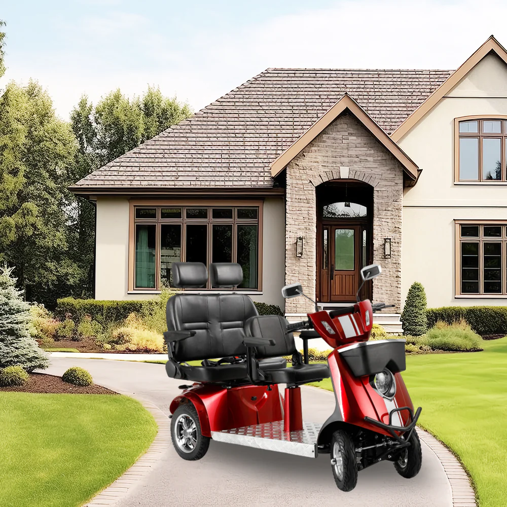ROLLUX JXY5D2 1000W 60V20Ah Lead-Acid/Lithium Battery Dual-Seat Electric Mobility Scooter - Image 4
