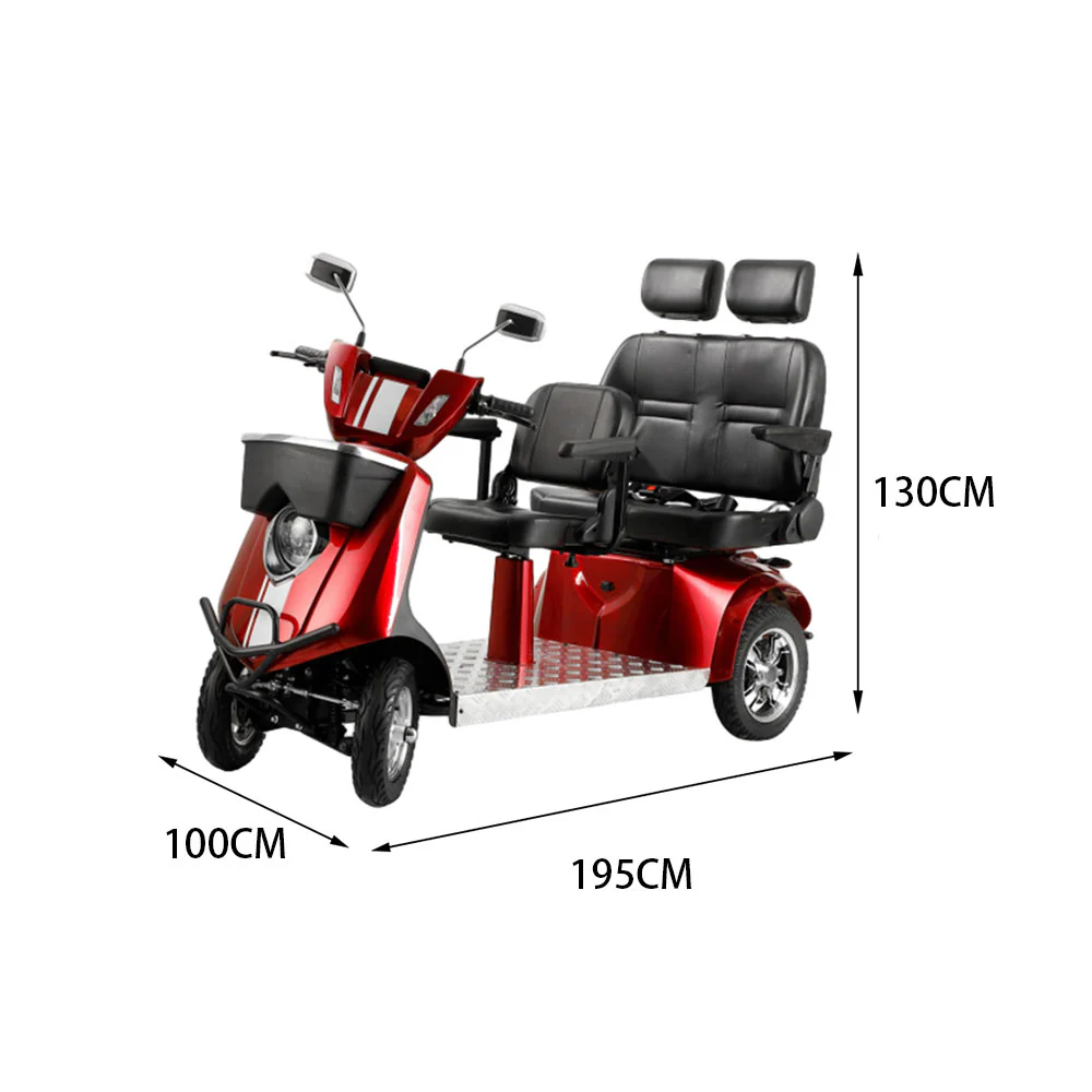 ROLLUX JXY5D2 1000W 60V20Ah Lead-Acid/Lithium Battery Dual-Seat Electric Mobility Scooter - Image 9