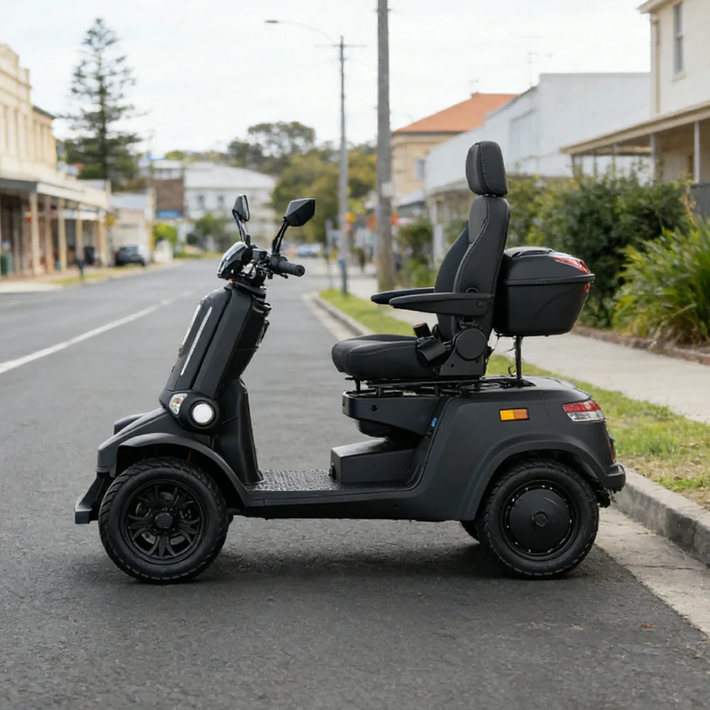 ROLLUX E4 1000W 4 Wheels Mobility Scooter 300KG Weight Capacity - Black - Image 2