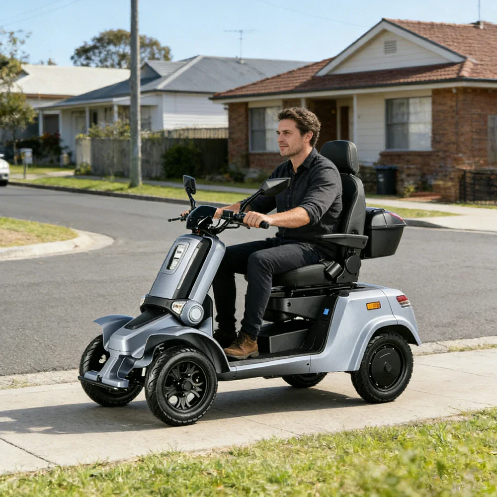 ROLLUX E4 1000W 4 Wheels Mobility Scooter 300KG Weight Capacity - Blue - Image 5