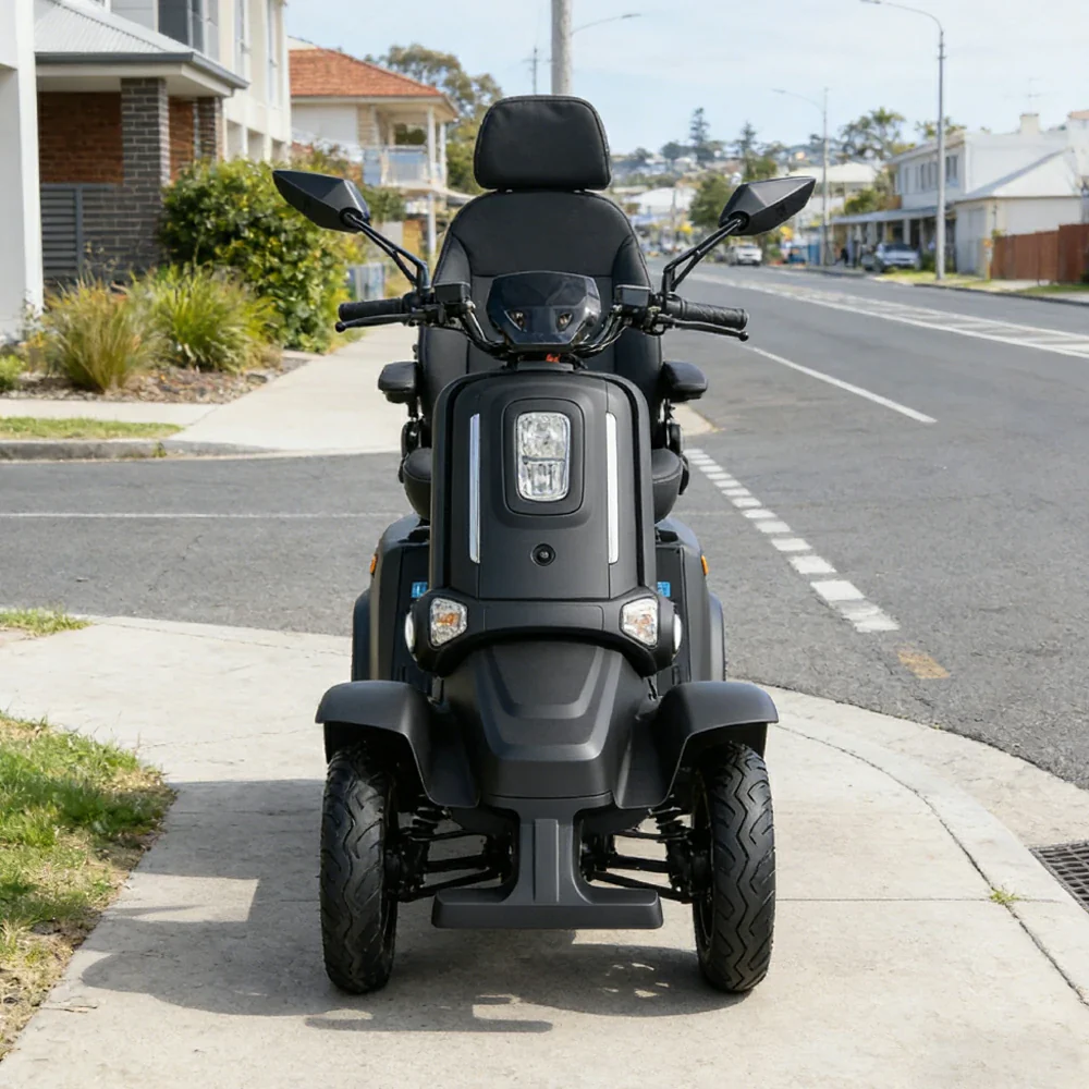 ROLLUX E4 800W×2 4-Wheel Mobility Scooter 300KG Weight Capacity with Lead-Acid Battery - Black - Image 5
