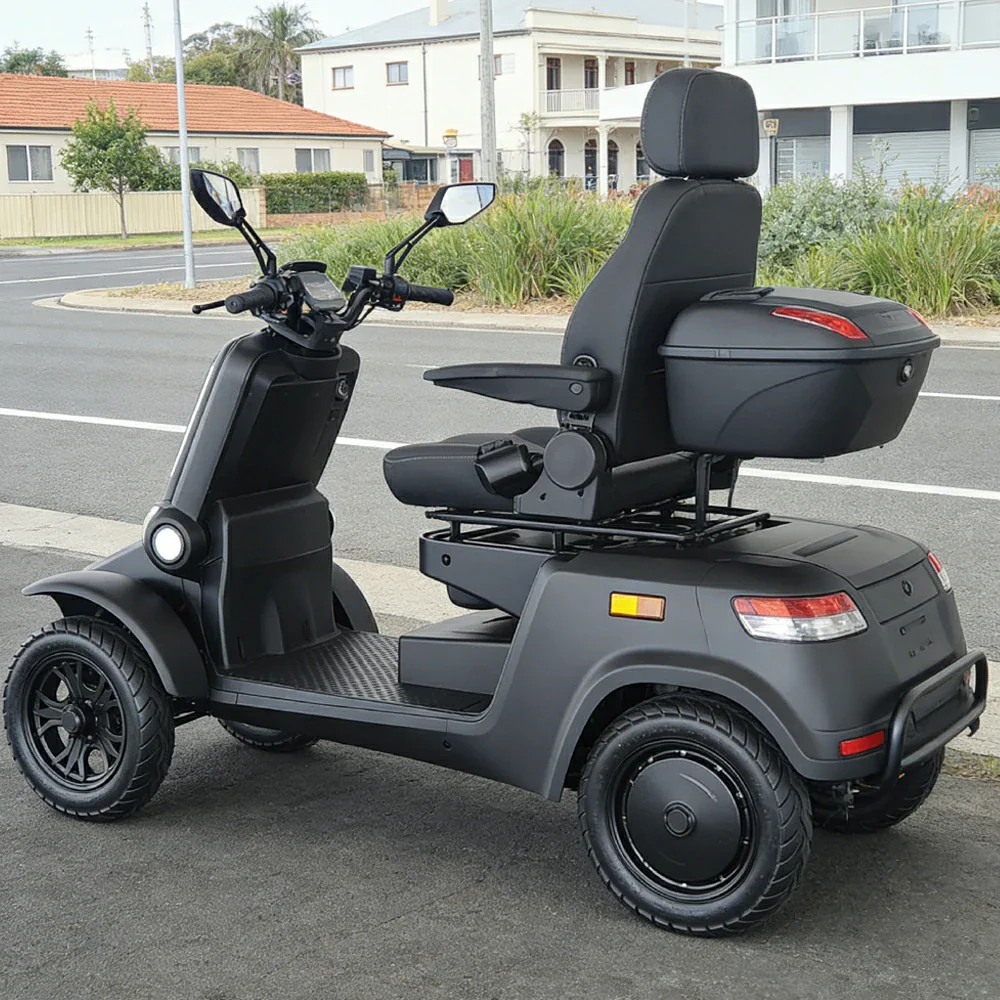 ROLLUX E4 800W×2 4-Wheel Mobility Scooter 300KG Weight Capacity with Lithium Battery - Black - Image 4