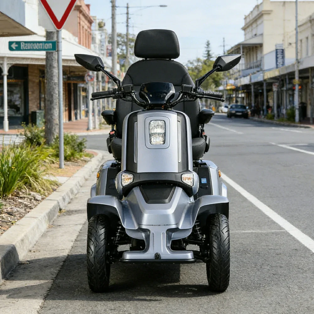 ROLLUX E4 800W×2 4-Wheel Mobility Scooter 300KG Weight Capacity with Lithium Battery - Blue - Image 4