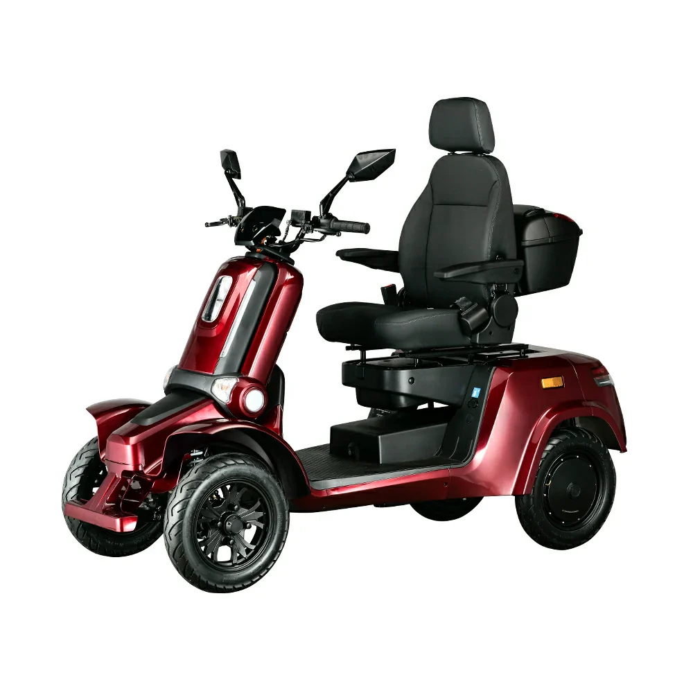ROLLUX E4 800W×2 4-Wheel Mobility Scooter 300KG Weight Capacity with Lithium Battery - Red