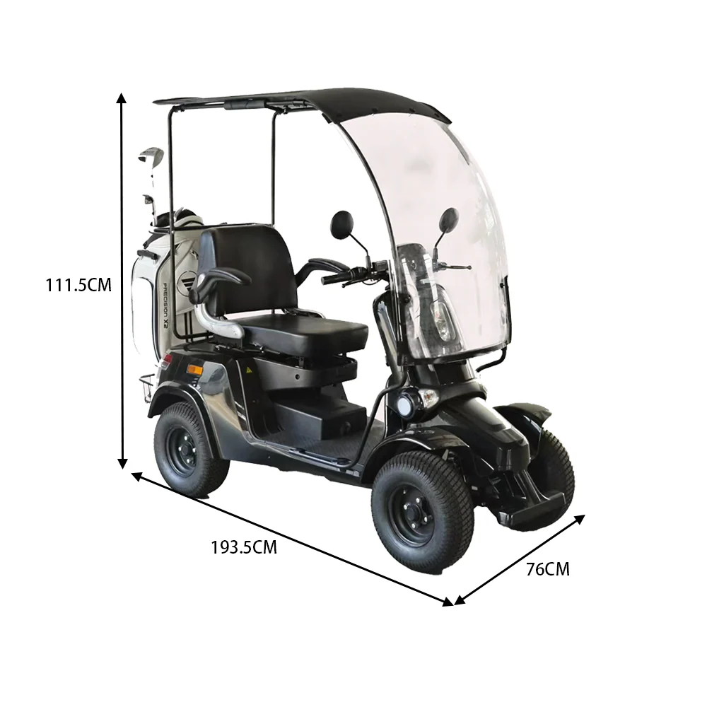 ROLLUX GOLFCART 1000W 4 Wheels Mobility Scooter 300KG Weight Capacity - Black - Image 5