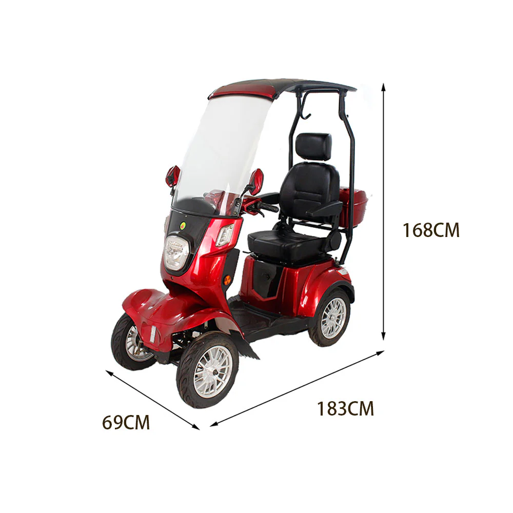 ROLLUX XH4W 500W 48V20Ah Lead-Acid/Lithium Battery Electric Mobility Scooter with Canopy - Image 7