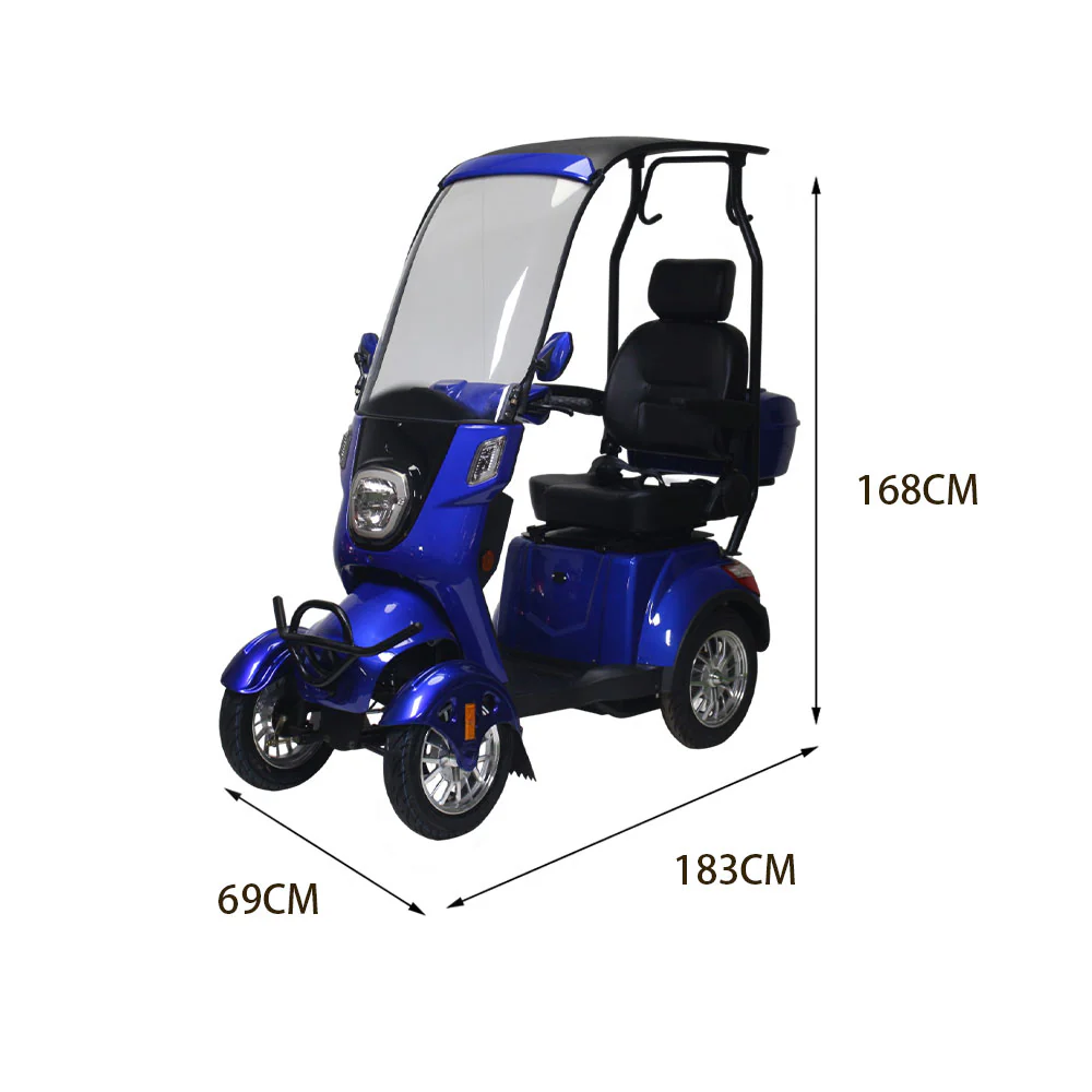 ROLLUX XH4W 500W 48V20Ah Lead-Acid/Lithium Battery Electric Mobility Scooter with Canopy - Image 8