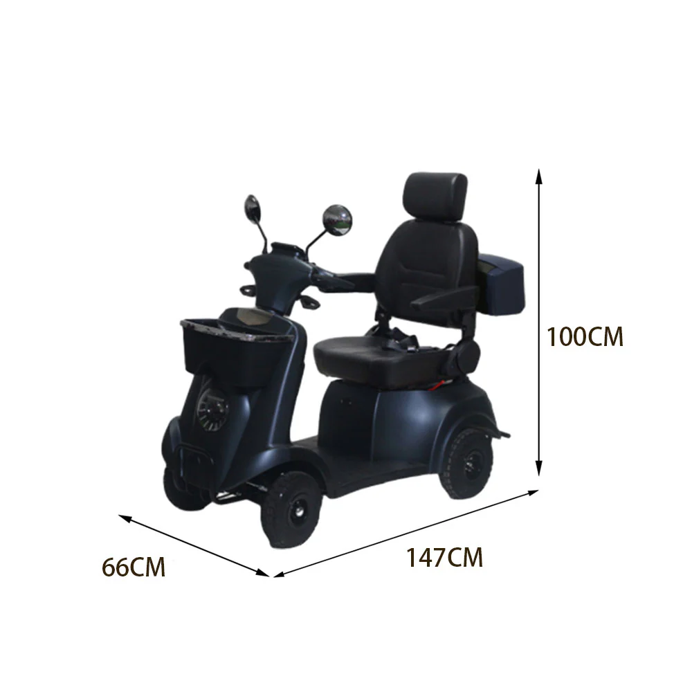 ROLLUX XJK 500W 48V20Ah Lead-Acid/Lithium Battery Electric Mobility Scooter Drum Brake - Image 8
