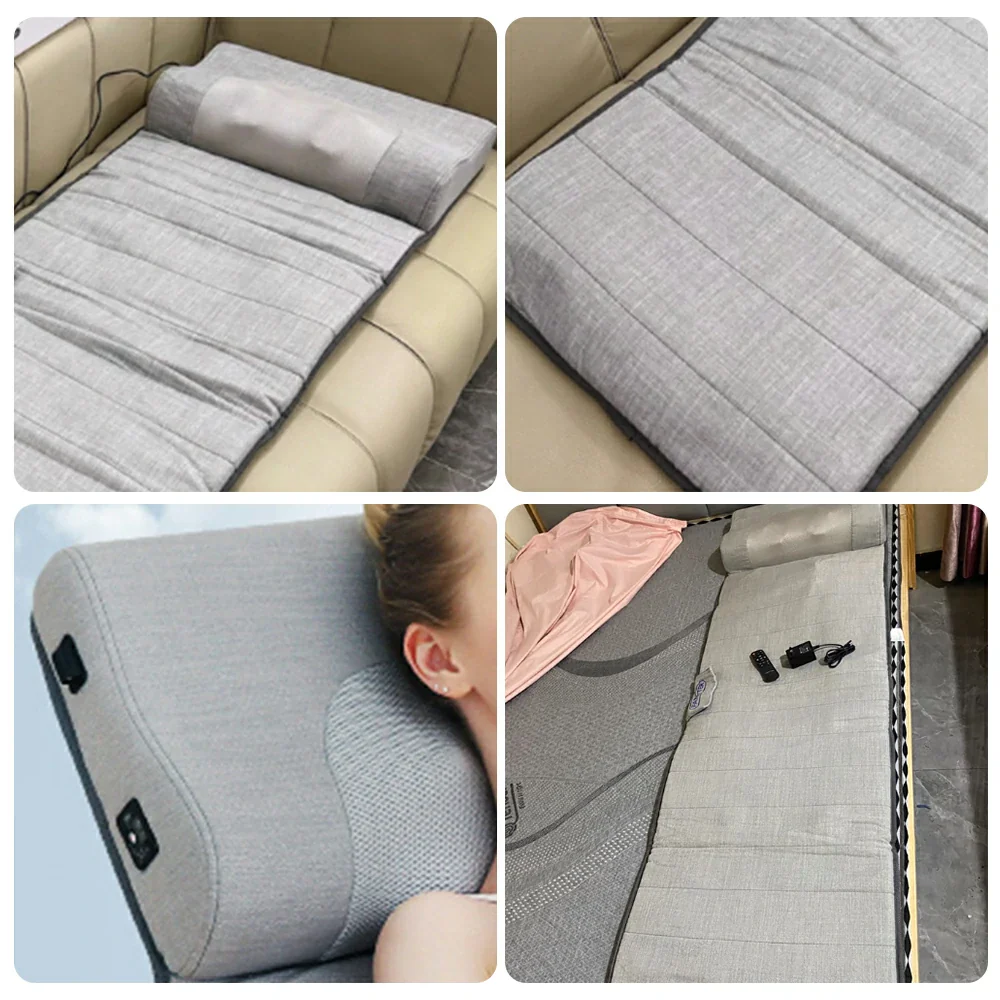 RELAXA Full-Body Massage Mat with Heat, Four-Node Kneading Massage, Breathable Fabric, Extra-Large Back Coverage Design - Image 3